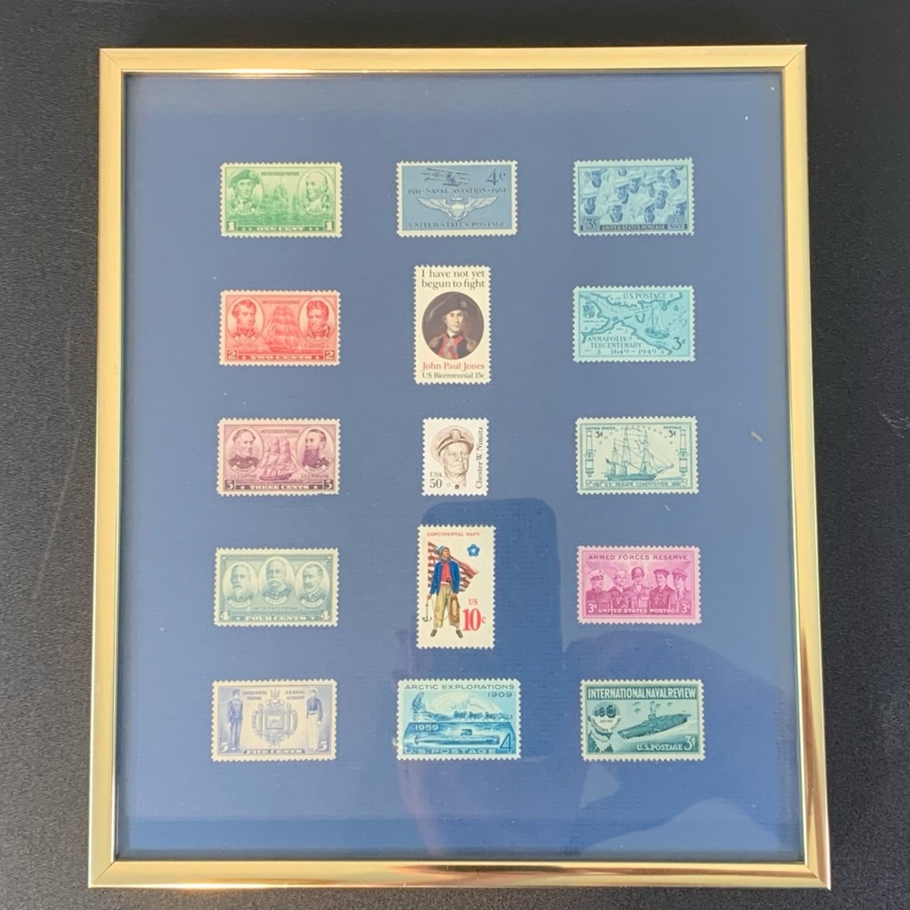 15 U.S. Navy stamps.